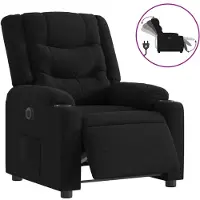 vidaXL Recliner elettrico in tessuto nero