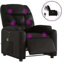 vidaXL Sedia da massaggio elettrica in Pelle finta nera