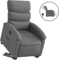 vidaXL Poltrona relax con supporto elettrico in tessuto grigio scuro