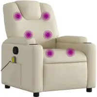 vidaXL Sedia da massaggio in Pelle finta crema