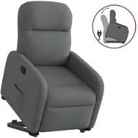 vidaXL Poltrona relax con ausilio per l'alzata in tessuto grigio scuro