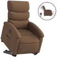 vidaXL Poltrona relax con ausilio per l'alzata in tessuto marrone elettrico