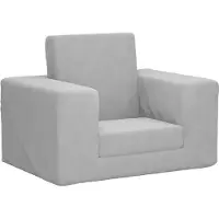 vidaXL Divano letto per bambini Grigio chiaro Morbido peluche