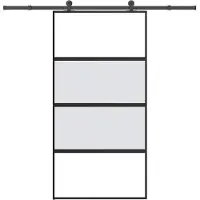 vidaXL Porta scorrevole con rubinetteria 102,5x205 cm in vetro temperato e alluminio
