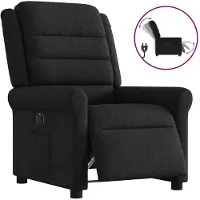 vidaXL Recliner elettrico in tessuto nero