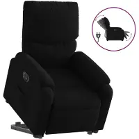 vidaXL Poltrona relax con supporto elettrico in tessuto nero