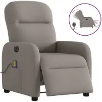 vidaXL Sedia da Massaggio Elettrica Tessuto Taupe