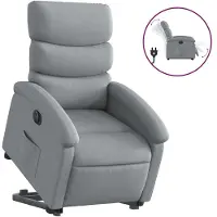 vidaXL Poltrona relax con ausilio per l'alzata in tessuto grigio chiaro elettrico