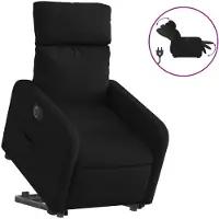 vidaXL Poltrona relax con supporto elettrico in tessuto nero