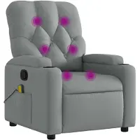 vidaXL Sedia da massaggio in tessuto grigio chiaro