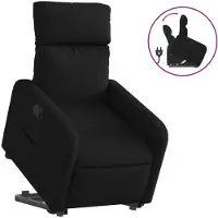 vidaXL Poltrona relax con ausilio per l'alzata in tessuto nero
