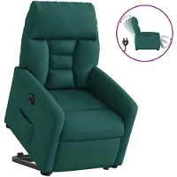vidaXL Recliner con ausilio per l'alzata Elettrica Tessuto verde scuro