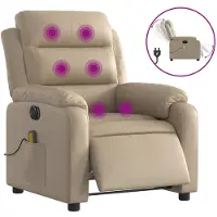 vidaXL Sedia da massaggio elettrica Cappuccino-Marrone Ecopelle