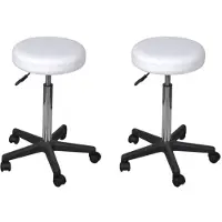vidaXL Sgabelli da ufficio, 2 pezzi, bianco, 35,5 x 84 cm, ecopelle