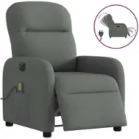 vidaXL Sedia da massaggio elettrica in tessuto grigio scuro