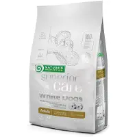 Nature's Protection Protezione Naturale Superior Care White Dogs, alimentazione specifica per cani adulti a pelo bianco, taglia piccola, con agnello - cibo secco per cani - 1,5 kg