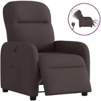 vidaXL Poltrona relax elettrica in tessuto marrone scuro