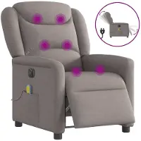 vidaXL Sedia da Massaggio Elettrica Tessuto Taupe