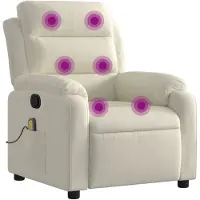 vidaXL Sedia per massaggi in velluto crema