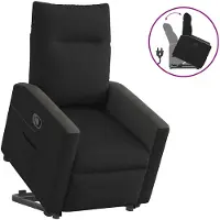 vidaXL Poltrona relax con ausilio per l'alzata in tessuto nero