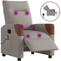 vidaXL Sedia da Massaggio Elettrica Tessuto Taupe