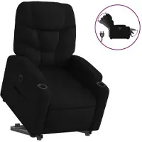 vidaXL Poltrona relax con supporto elettrico in tessuto nero