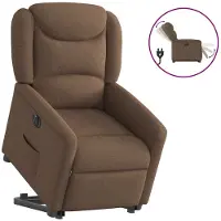 vidaXL Poltrona relax con ausilio per l'alzata in tessuto marrone elettrico