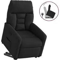 vidaXL Poltrona relax con ausilio per l'alzata in tessuto nero
