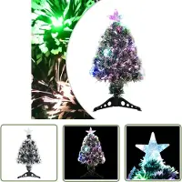The Living Store Albero di Natale con LED verde e bianco 64 cm in fibra ottica