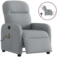 vidaXL Sedia da massaggio elettrica in tessuto grigio chiaro