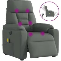 vidaXL Sedia da massaggio elettrica in tessuto grigio scuro