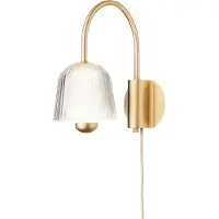 Nuura applique a LED Asteea, larghezza 16 cm, color ottone/trasparente