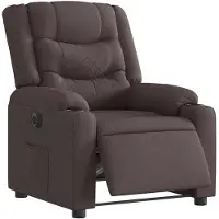 vidaXL Poltrona relax elettrica in tessuto marrone scuro
