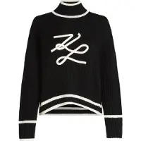 Karl Lagerfeld Black Soutache Autograph Knit Taglia: S | Maglioni a maglia Outlet | Donna