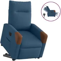 vidaXL Poltrona relax con ausilio per l'alzata in tessuto blu elettrico