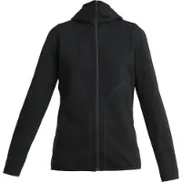 Icebreaker Women's 560 RealFleece Elemental II L/S Zip Hoodie Felpa di merino con cappuccio Donna (S, nero)