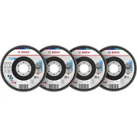 Bosch Disco Lamellare Abrasivo Set X451 115 X 22.23 Mm G40/60/80/120 T29 60 Unità
