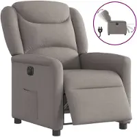 vidaXL Poltrona relax elettrica in tessuto tortora