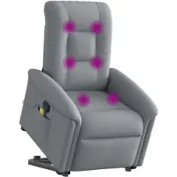 Syfax Poltrona Elettrica Reclinabile Grigio Chiaro in Tessuto