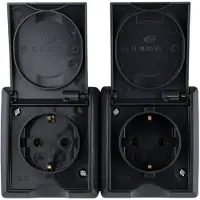 REV 0007091900 Presa a muro IP44 Nero (0007091900)
