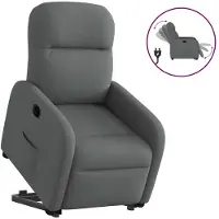 vidaXL Poltrona reclinabile con ausilio per l'alzata elettrica in tessuto grigio scuro