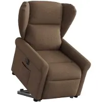 vidaXL Poltrona relax con ausilio per l'alzata in tessuto marrone elettrico