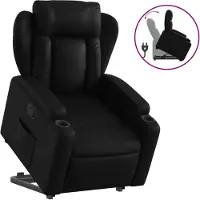 vidaXL Poltrona relax con supporto in piedi in Pelle finta nera