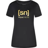 Super.natural Women's The Essential Logo Tee Maglia merino Donna (S, nero)