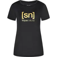 Super.natural Women's The Essential Logo Tee Maglia merino Donna (XL, nero)