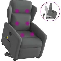 Syfax Poltrona Elettrica Reclinabile Grigio Scuro in Tessuto