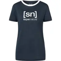 Super.natural Women's The Essential Logo Tee Maglia merino Donna (L, blu)