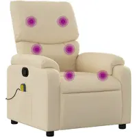 vidaXL Poltrona relax per massaggi, tessuto color crema