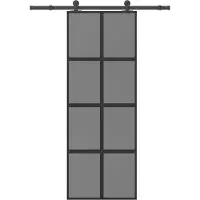 vidaXL Porta scorrevole con rubinetto 76x205 cm in vetro temperato e alluminio