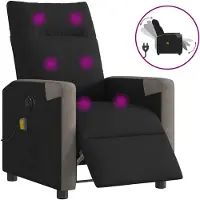 vidaXL Sedia da massaggio elettrica in tessuto nero